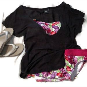 Billabong top swim cover up black Large